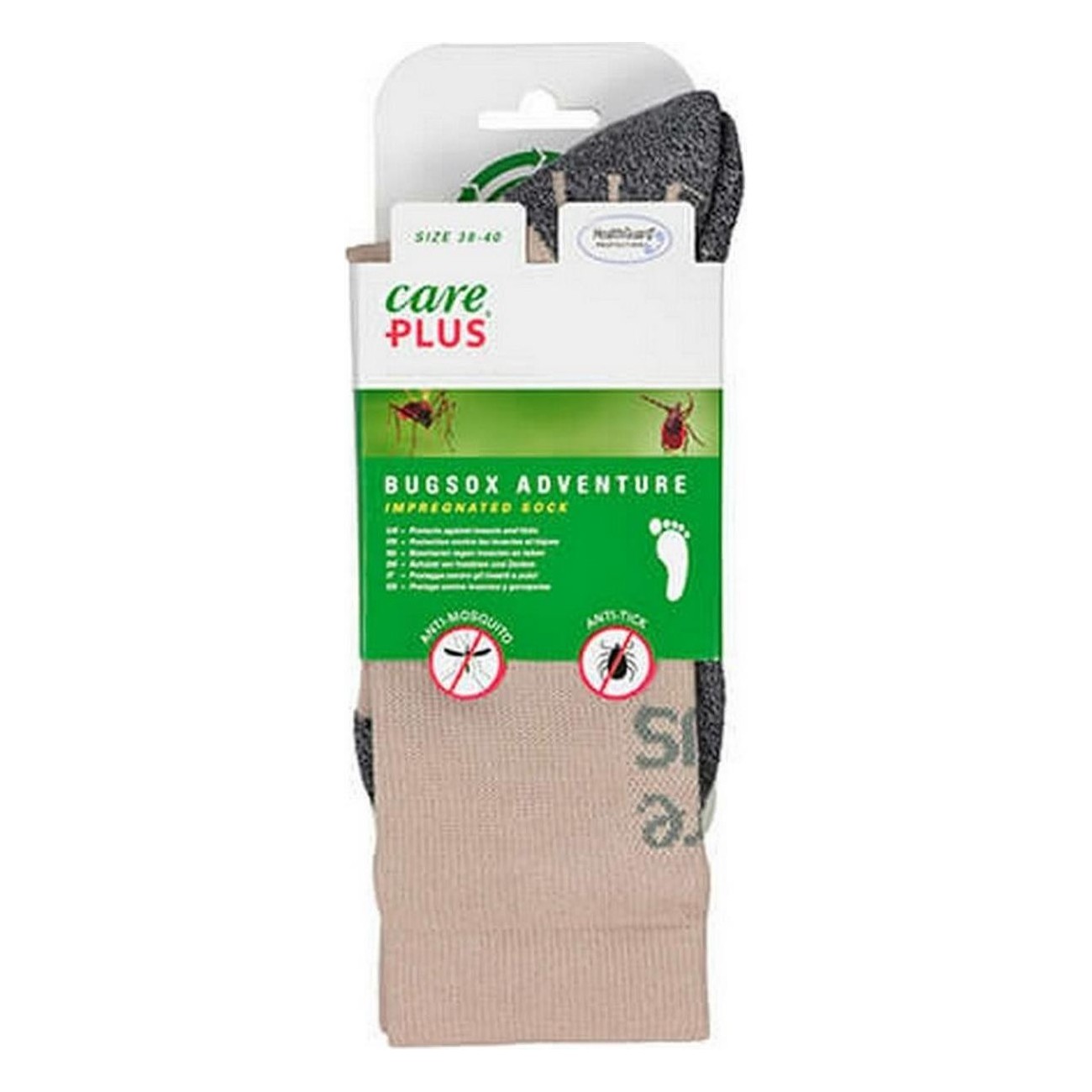 Calze Insettorepellenti Bugsox Adventure Khaki, Taglie 38-40 - 2 - Protezione da insetti - 8714024364681