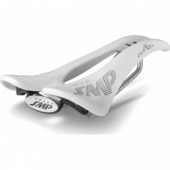 Vulkor White Saddle 2018 in Microfiber and Stainless Steel - 235g, Ideal for MTB, Road and Gravel - 1