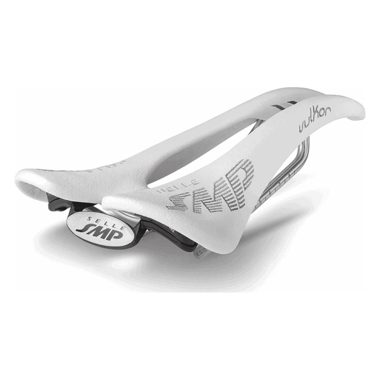 Vulkor White Saddle 2018 in Microfiber and Stainless Steel - 235g, Ideal for MTB, Road and Gravel - 1