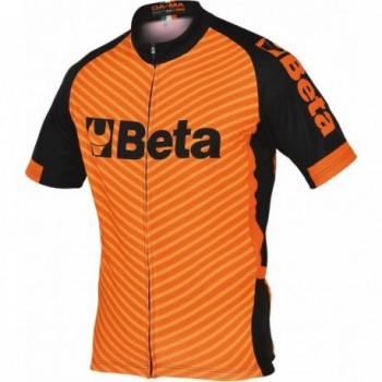 Maglia Ciclismo Estiva Arancione in Microfibra Traspirante Taglia M con Tasche Posteriori - 1 - Maglie - 8014230843681