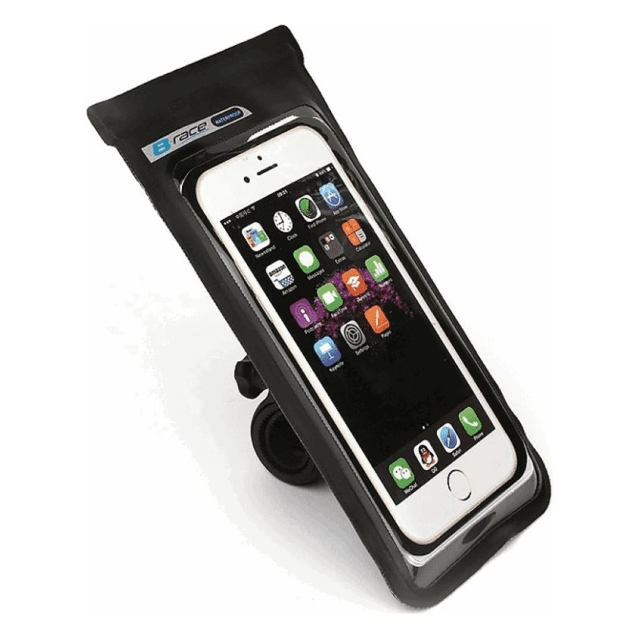 Support de Smartphone Étanche pour Guidon B • RACE en PVC Noir - 10,5x1,5x21 cm - 1