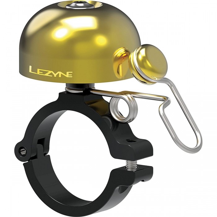 Cloche Classique en Laiton Lezyne pour Vélo - Élégante et Fonctionnelle, Noir et Or - 1