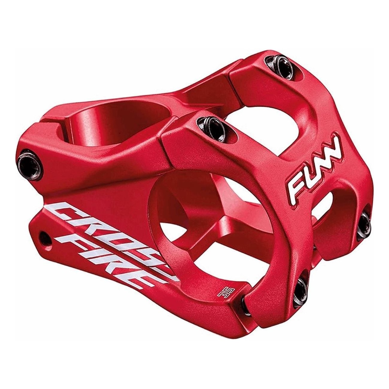 Attacco Manubrio MTB Crossfire 31,8x35mm in Alluminio Rosso 0° 130g - FUNN - 1 - Attacchi manubrio - 4712931189810