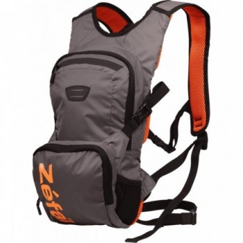 Wasserrucksack 6L Grau/Orange mit 2L Tasche, mehreren Fächern und weichem Rücken - 1