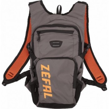 Wasserrucksack 6L Grau/Orange mit 2L Tasche, mehreren Fächern und weichem Rücken - 2