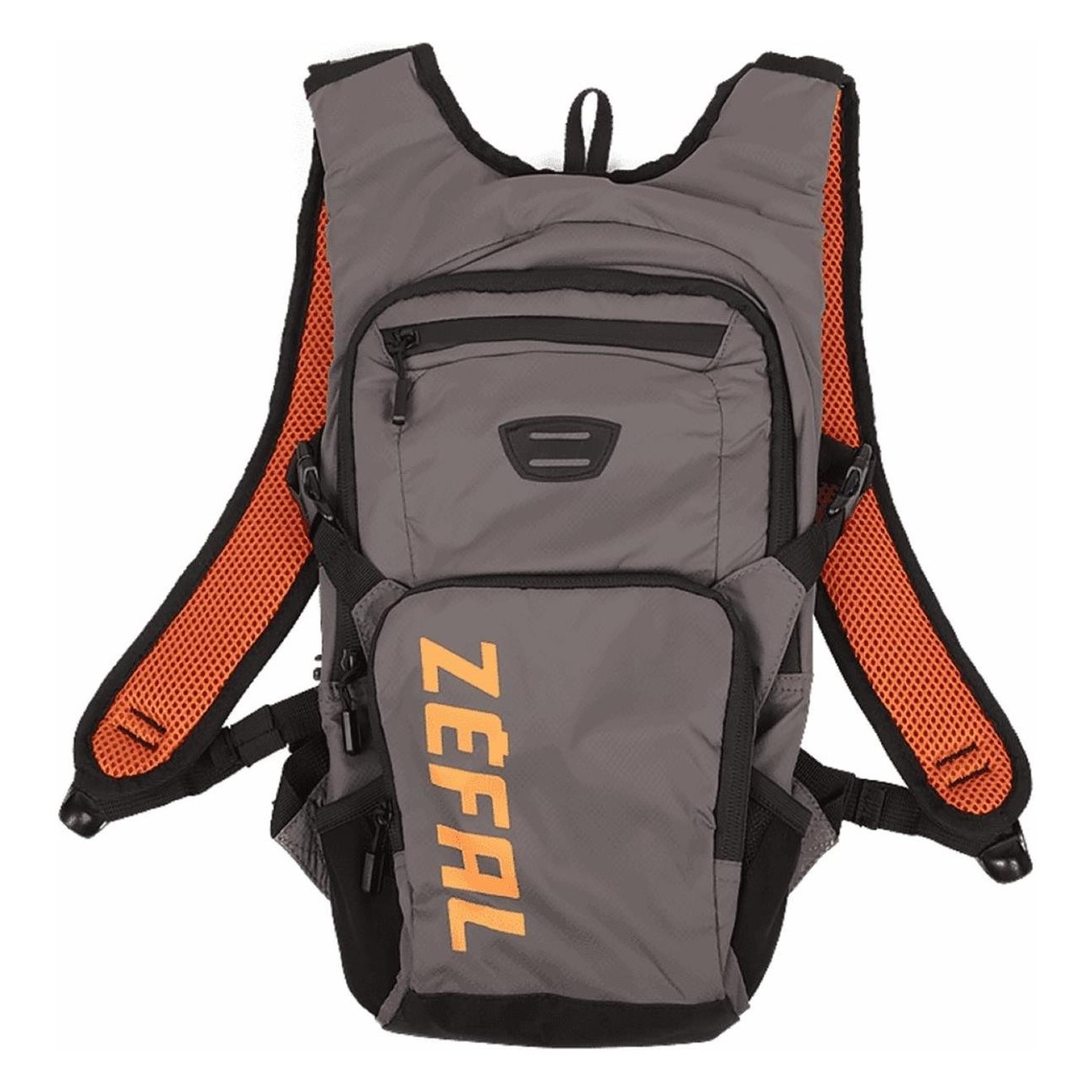 Wasserrucksack 6L Grau/Orange mit 2L Tasche, mehreren Fächern und weichem Rücken - 2