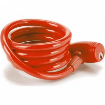 Lucchetto a Spirale NFUN N LOCK 12x1500 mm Rosso per Bicicletta e Scooter - 1 - Lucchetti - 8055320656217