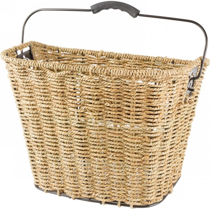 Panier de Guidon en Herbe Marine Tressé à la Main M-Wave avec Support Clip, 35x25x26 cm - 1