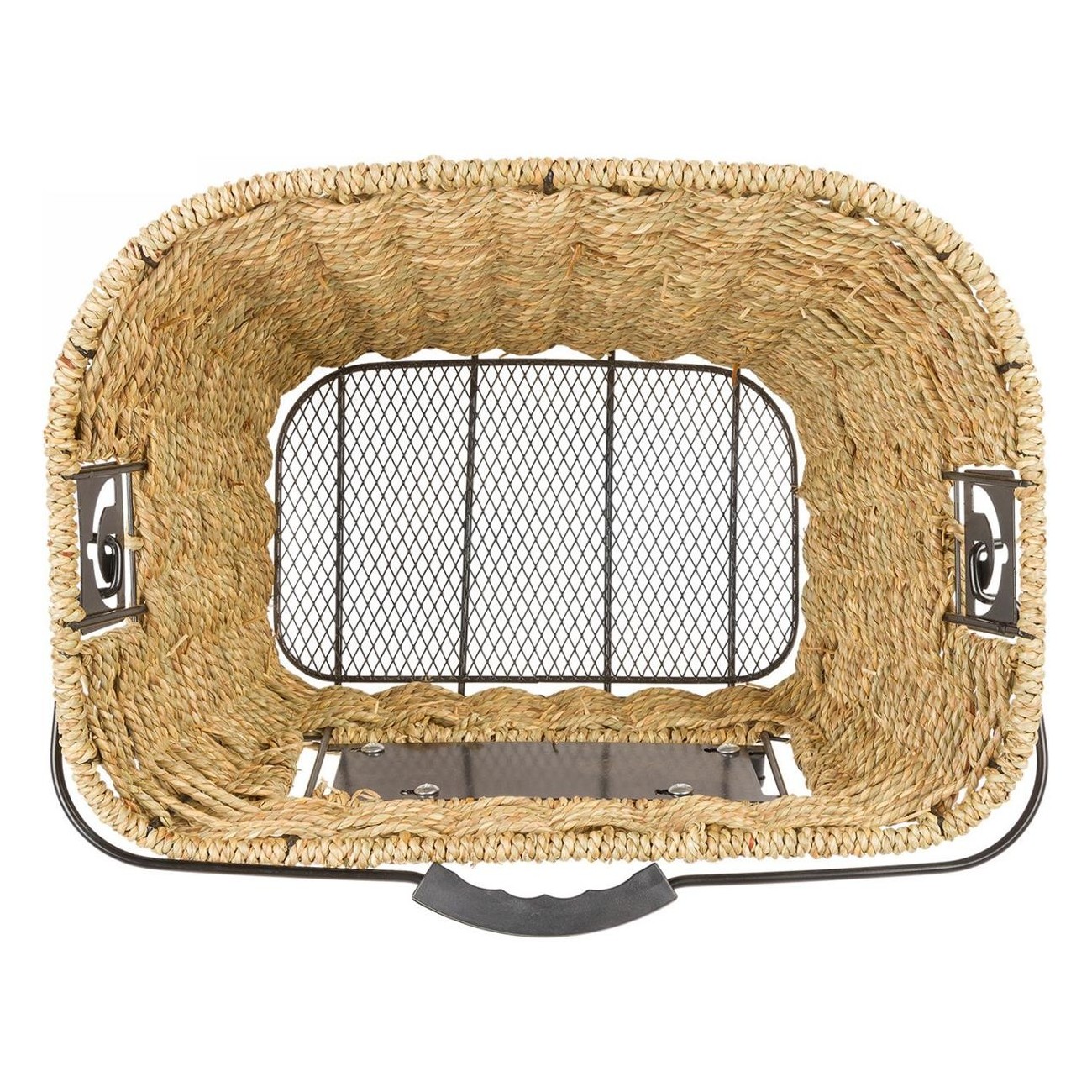 Handwoven Seagrass Handlebar Basket M-Wave with Clip Support, 35x25x26 cm - 2