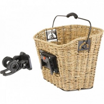 Handwoven Seagrass Handlebar Basket M-Wave with Clip Support, 35x25x26 cm - 5