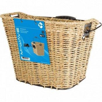 Handwoven Seagrass Handlebar Basket M-Wave with Clip Support, 35x25x26 cm - 6