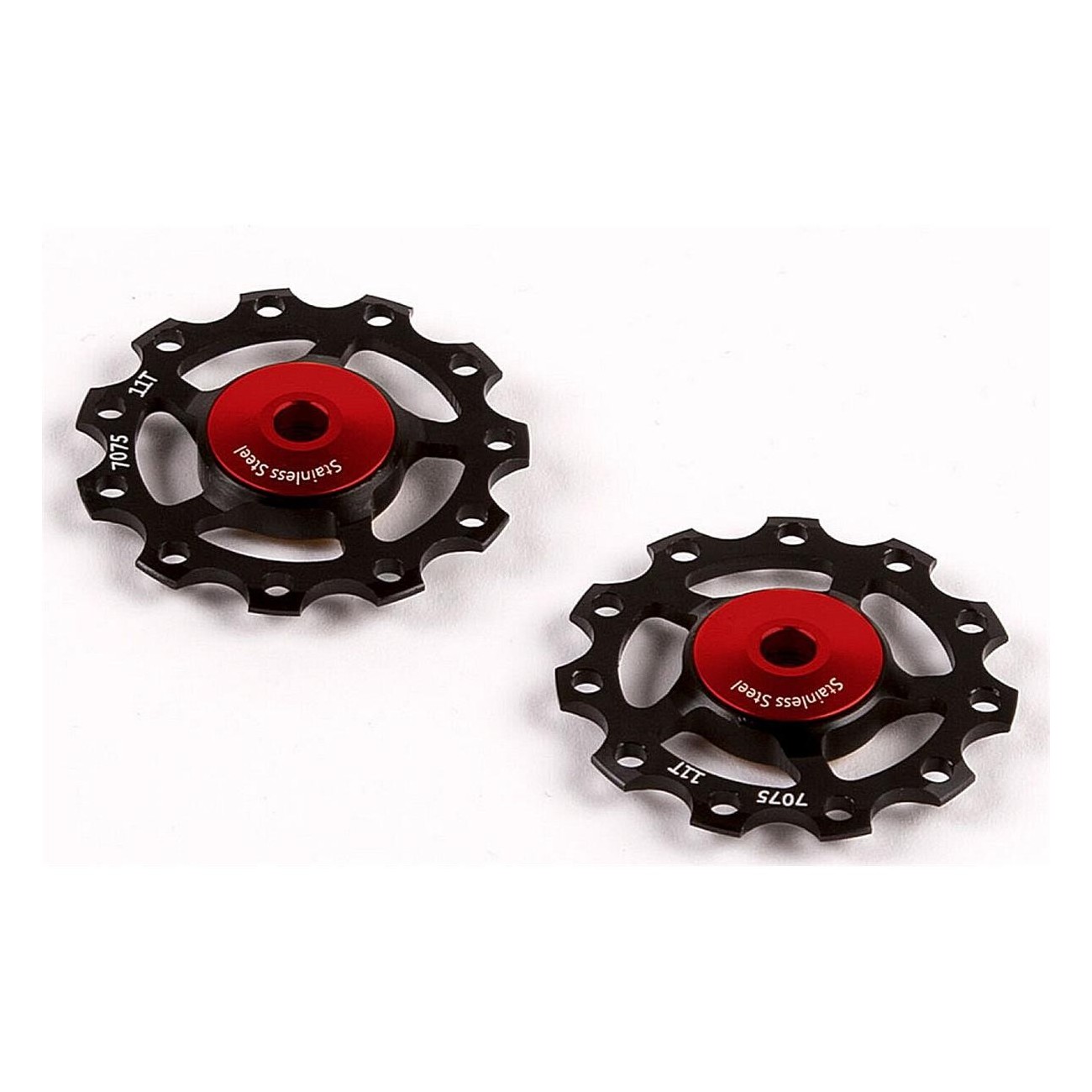 Puleggia in Acciaio Inossidabile Nera per Deragliatori 9/10/11v - Compatibile Shimano e SRAM - 1 - Pulegge - 4712910908173