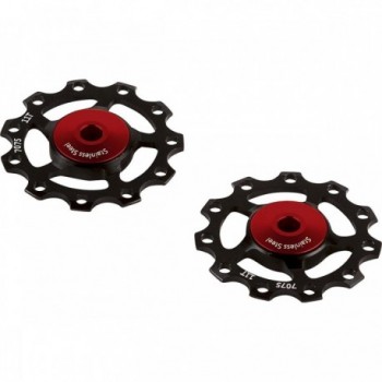 Puleggia in Acciaio Inossidabile Nera per Deragliatori 9/10/11v - Compatibile Shimano e SRAM - 2 - Pulegge - 4712910908173