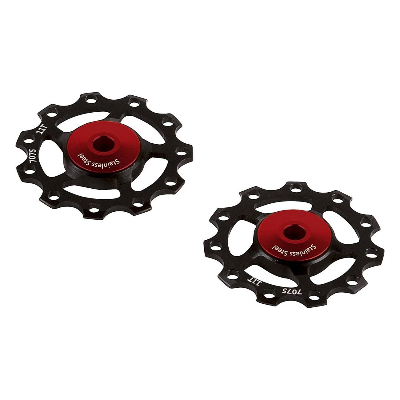 Puleggia in Acciaio Inossidabile Nera per Deragliatori 9/10/11v - Compatibile Shimano e SRAM - 2 - Pulegge - 4712910908173