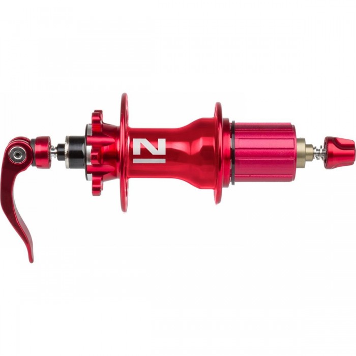 Buje de Freno de Disco Trasero Novatec 4in1 32 Agujeros Rojo Anodizado 135mm - 1