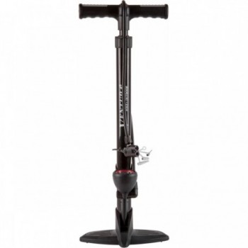 Ventura Floor Pump in Black Steel with Pressure Gauge and Universal Head - 1