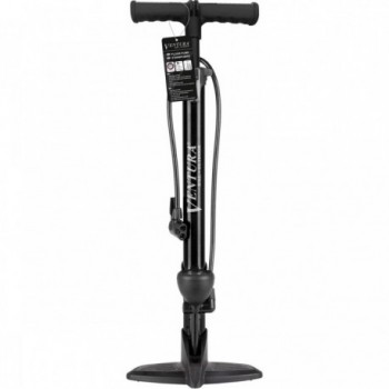 Ventura Floor Pump in Black Steel with Pressure Gauge and Universal Head - 5