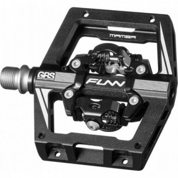 MAMBA S Black/Silver Aluminum Pedals with SPD System, CR-Mo Axle, 465g/pair - 1