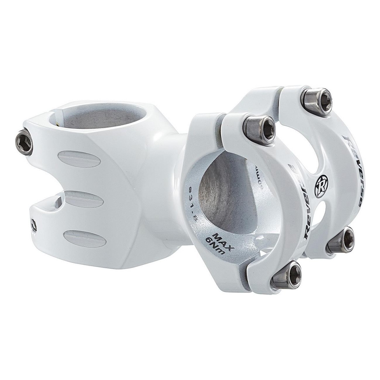 Attacco Manubrio Reverse S-Trail 60mm Ø31,8mm Bianco in Alluminio per Cross Country ed Enduro - 1 - Attacchi manubrio - 47174801