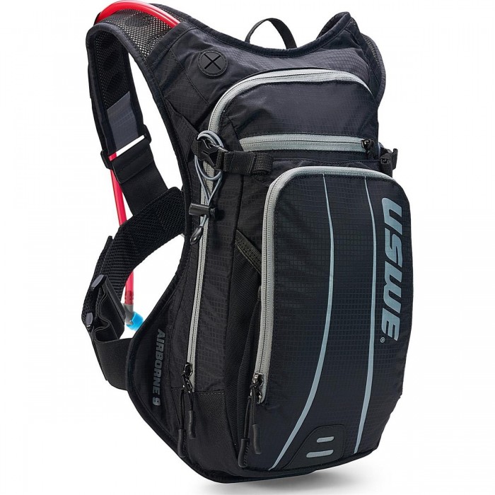 USWE Airborne 9L Black-Grey MTB Backpack with Hydration Bladder - 1