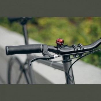 Sonnette de vélo Voxom KL15 en laiton noir avec fixation rapide, 22-31,8 mm - 2