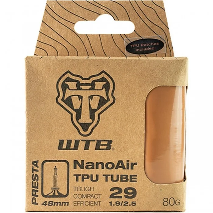 Camera d'Aria Nanoair TPU 29' x 1.90/2.50 con Valvola Presta 48mm, Colore Tan - 1 - Camere d'aria - 0714401150874