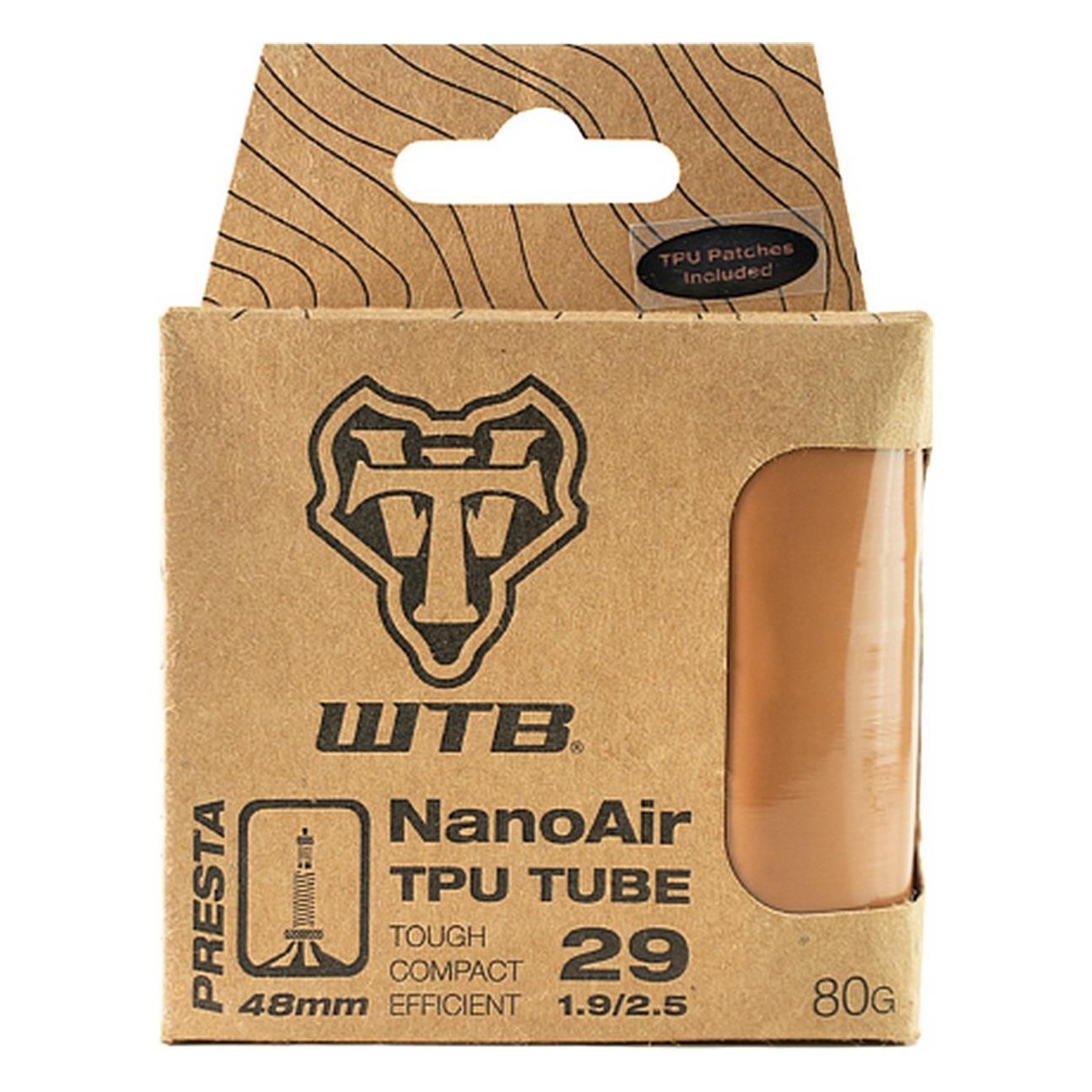 Camera d'Aria Nanoair TPU 29' x 1.90/2.50 con Valvola Presta 48mm, Colore Tan - 1 - Camere d'aria - 0714401150874