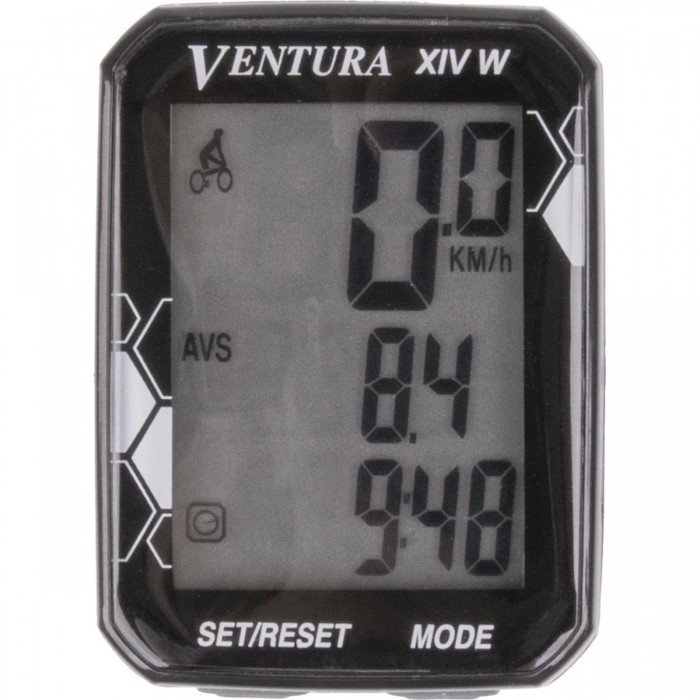 Wireless Bike Computer Ventura XIV W Black - 14 Functions, Waterproof - 1