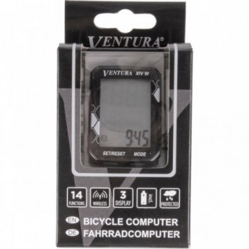 Ciclocomputer Inalámbrico Ventura XIV W Negro - 14 Funciones, Impermeable - 2