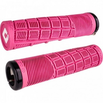 Odi Grips Reflex V2.1 Lock-On Rosa mit schwarzen Klemmen, 135 mm - 1