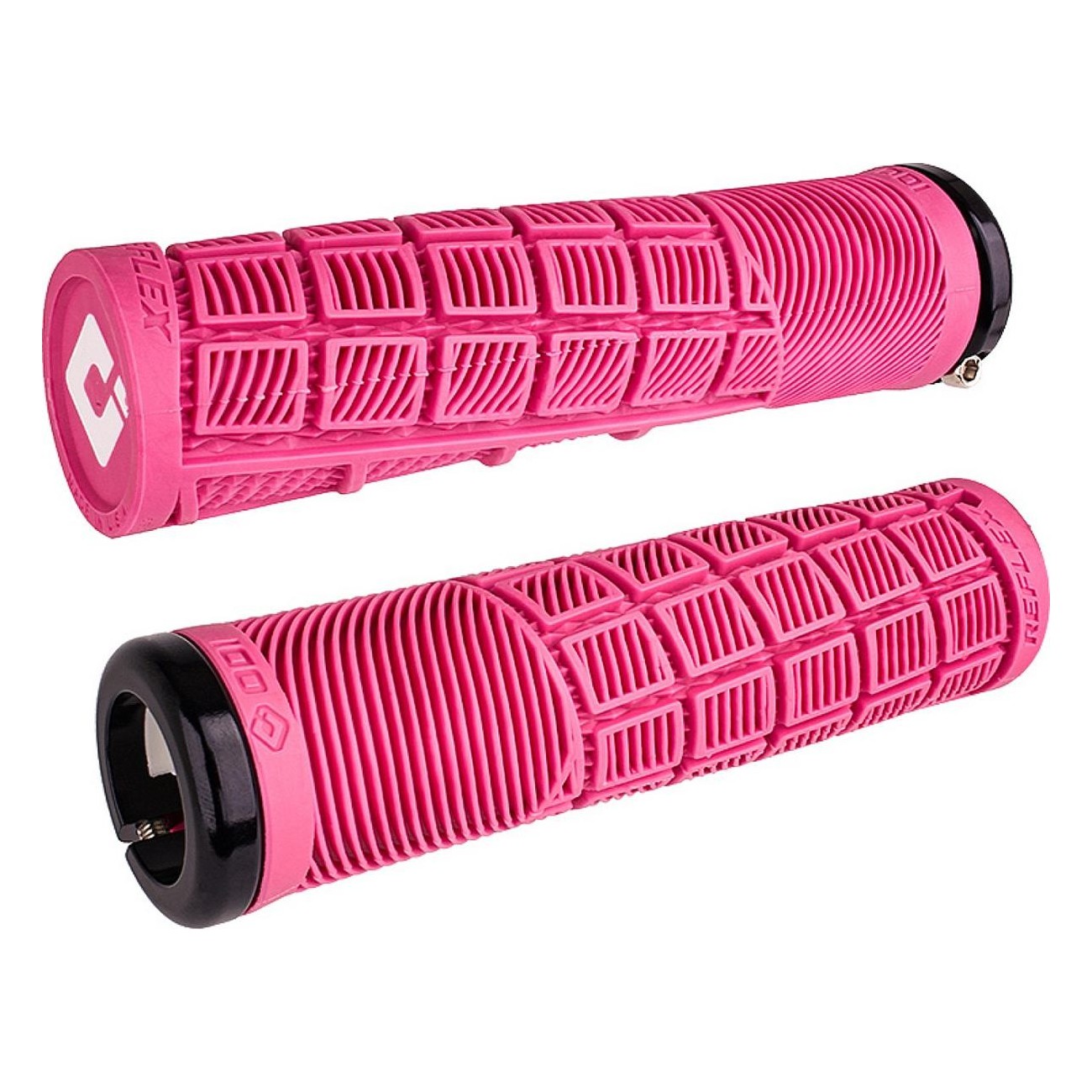 Odi Grips Reflex V2.1 Lock-On Rosa mit schwarzen Klemmen, 135 mm - 1