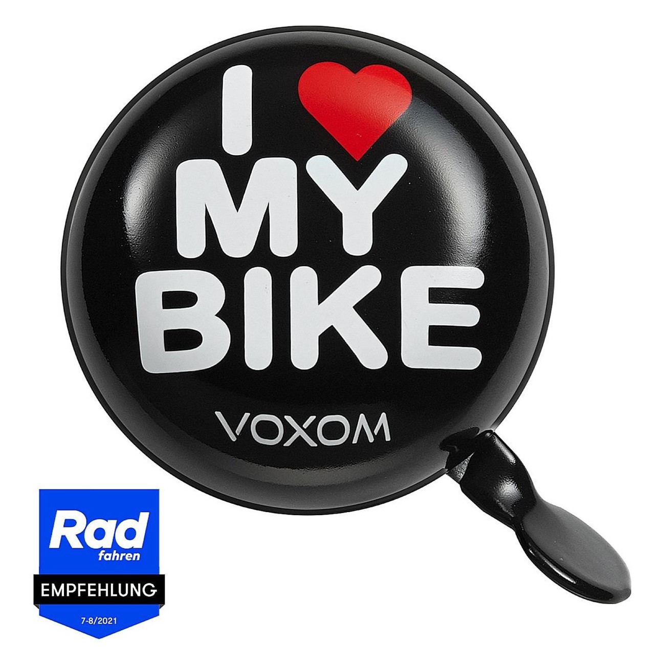 Campanello per Bicicletta Voxom KL17 Nero 'Amo la Mia Bici' - Acciaio Resistente, Suono Ding Dong 89 dB - 1 - Campanelli - 40264