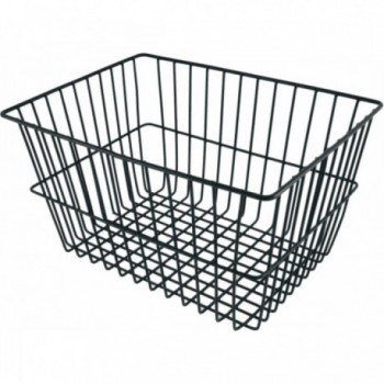 Black Iron Rear Basket 40x30x22 cm for Bicycle - Sturdy and Spacious - 1