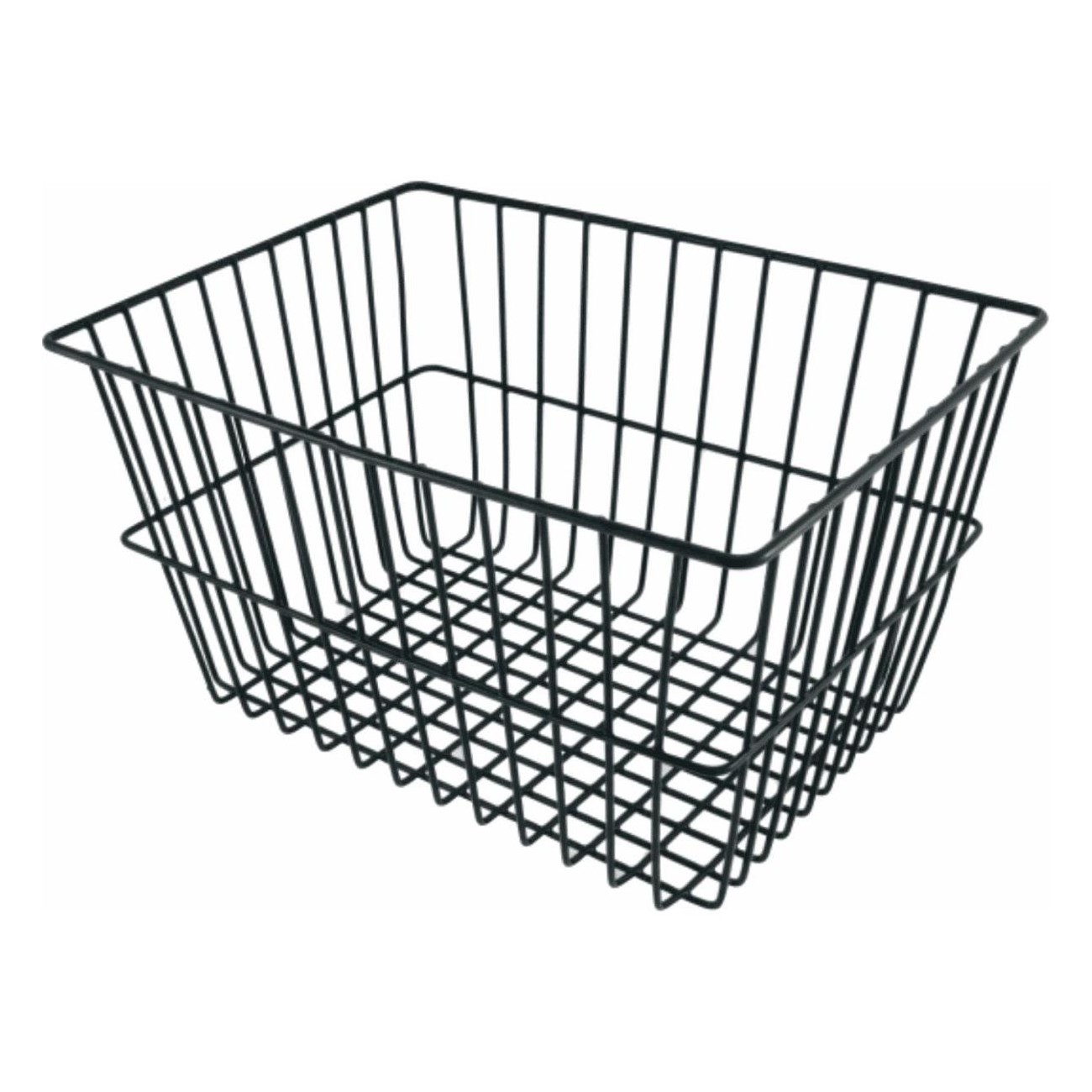 Black Iron Rear Basket 40x30x22 cm for Bicycle - Sturdy and Spacious - 1