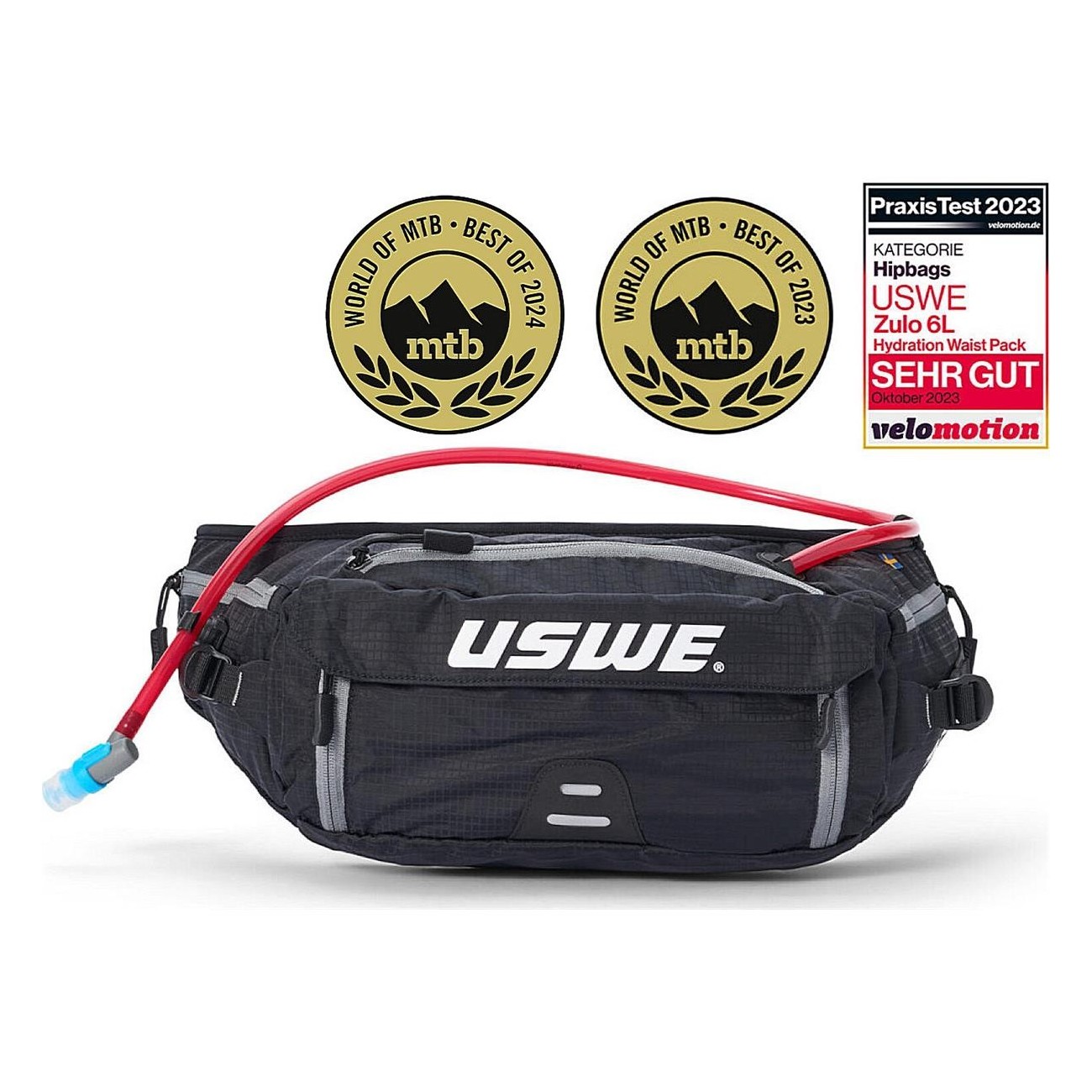 Ceinture d'hydratation Uswe Hip Back Zulo 6 Litres Noir pour VTT, Enduro et DH - 1