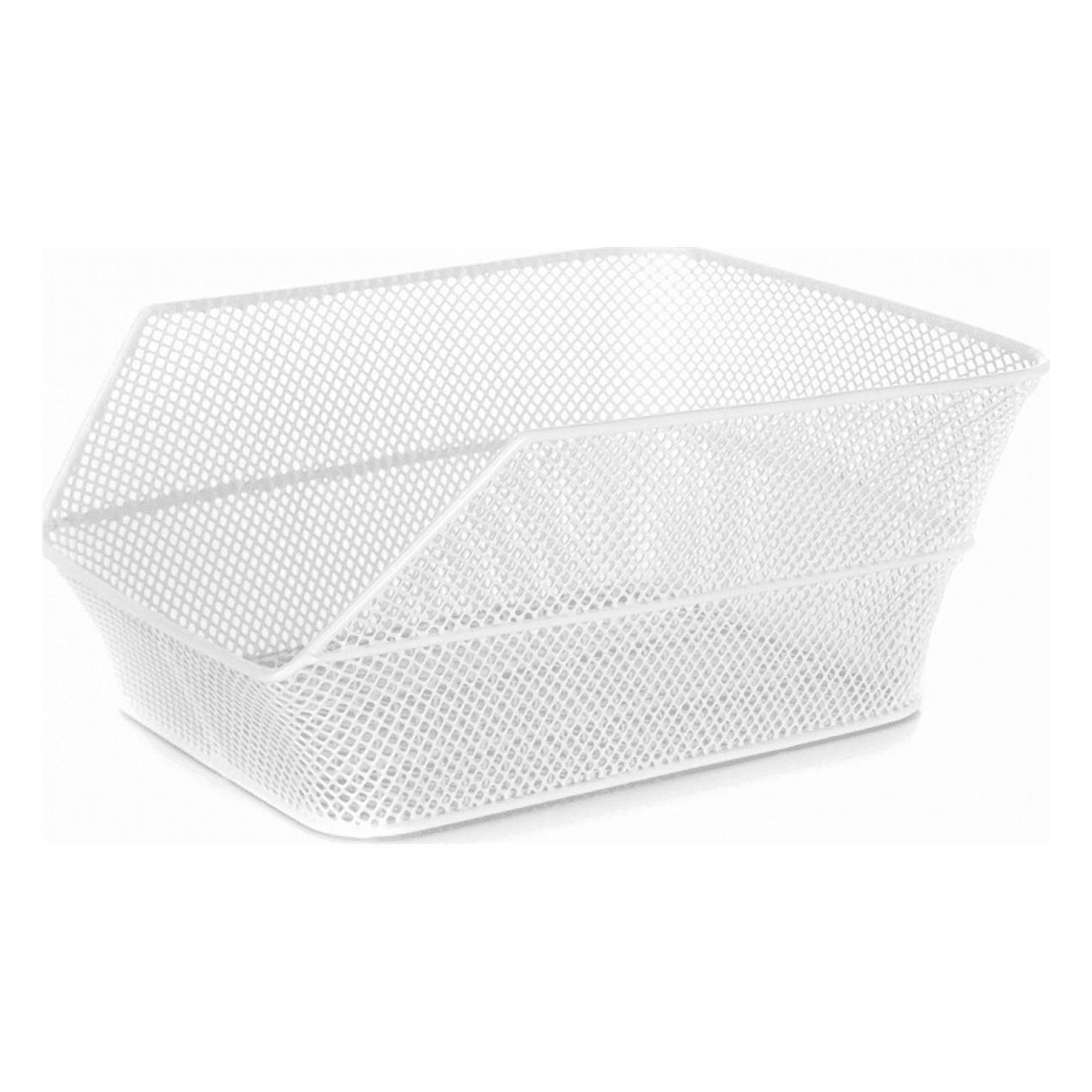 Cesta Trasera Retinada Blanca de Hierro Plastificado 30x39x17 cm - Serie Speedy Eco - 1