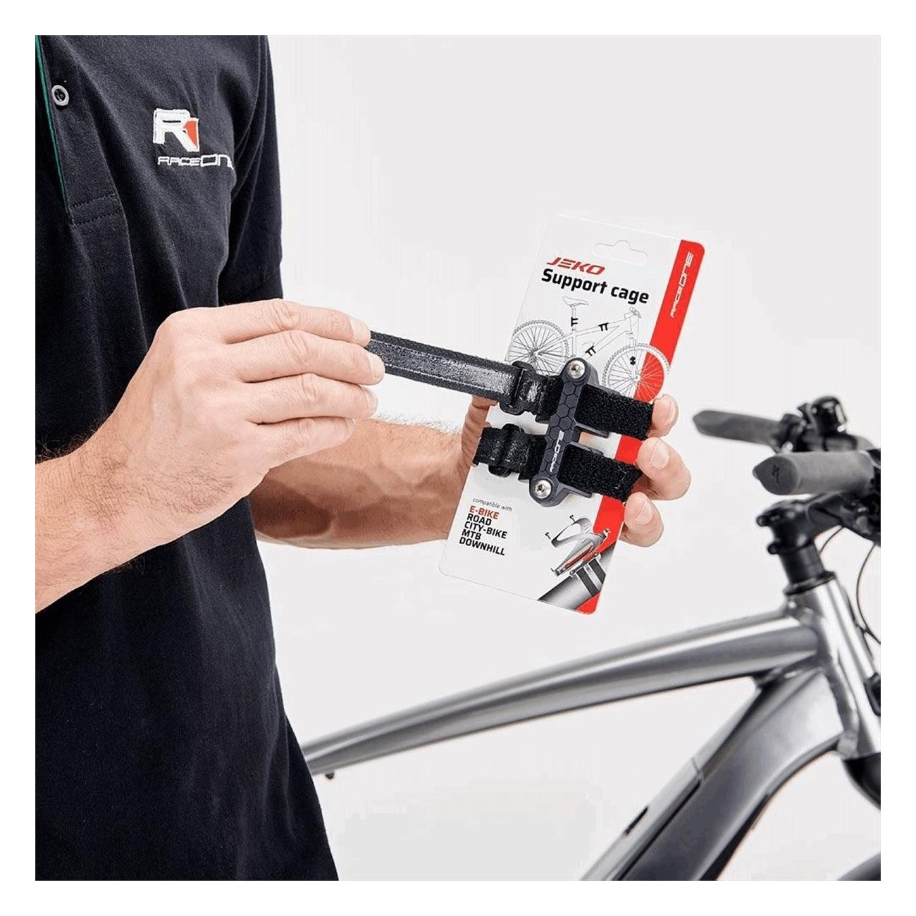 Support de porte-bouteille universel JEKO XL 450mm avec vis RaceOne pour vélo - 1