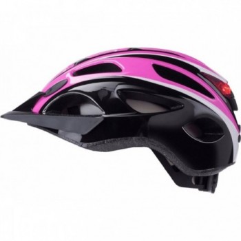 S-291 Cycling Helmet with Light, Pink/Black/White, Size M (54/59 cm) - 2