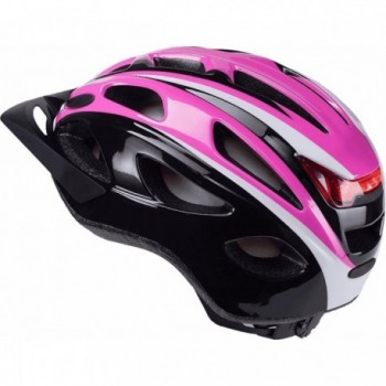 Casco Ciclismo S-291 con Fanale, Colori Rosa/Nero/Bianco, Taglia M (54/59 cm), 17 Fori di Ventilazione - 3 - Caschi - 8053329964