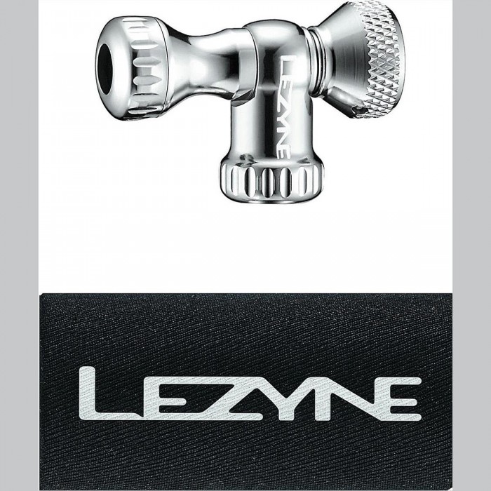 Lezyne CO2 Pumpe CNC Steuerkopf Aluminium Silber für präzises Aufpumpen - 1