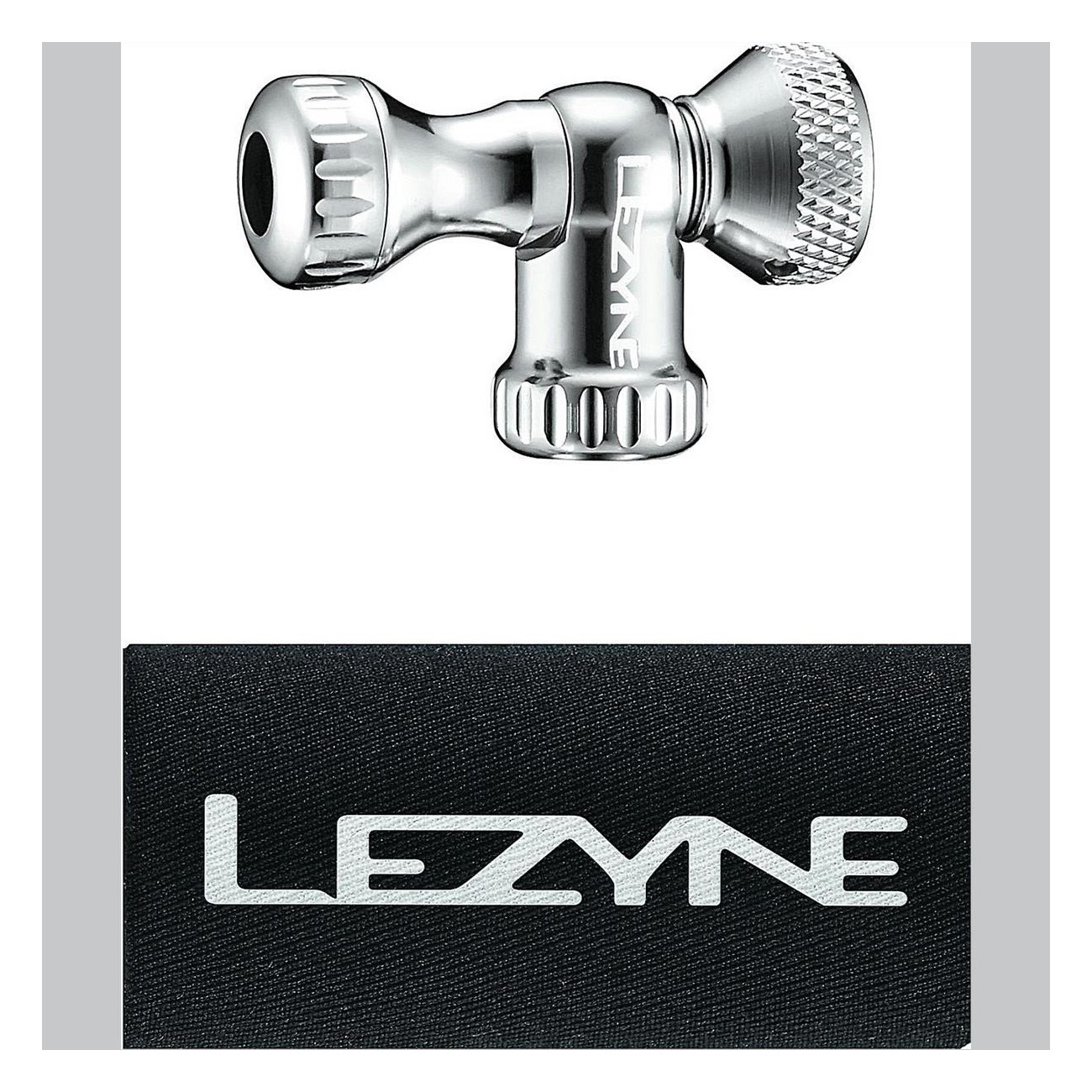 Lezyne CO2 Pumpe CNC Steuerkopf Aluminium Silber für präzises Aufpumpen - 1