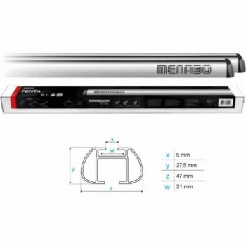 Barras Portaequipajes PENTA de Aluminio Plateado 47x27mm Talla L - RACK SYSTEM - 1