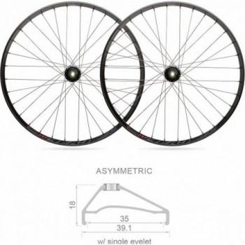 Coppia Ruote MTB Tubeless 27,5' 35mm, Shimano 10/11V, Nero, 32 Raggi, BLACKJACK - 1 - Ruote complete - 8005586216601