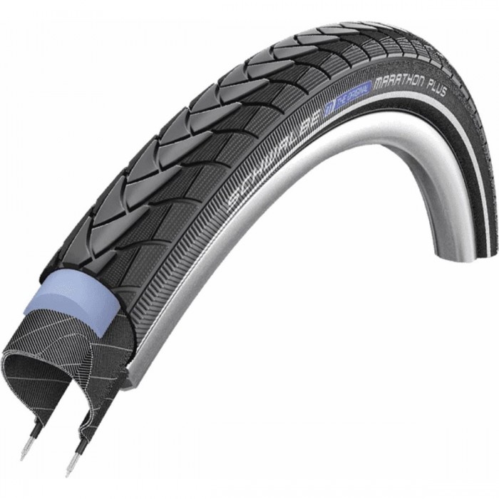 Copertone Imperforabile Schwalbe Marathon Plus 700x25 Nero Reflex per City Trekking e E-Bike - 1 - Copertoni - 4026495850117