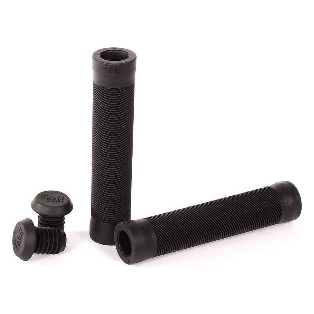 Fiend Black Flangeless Grips - Krayton Rubber Team Handles, 150 mm - 1