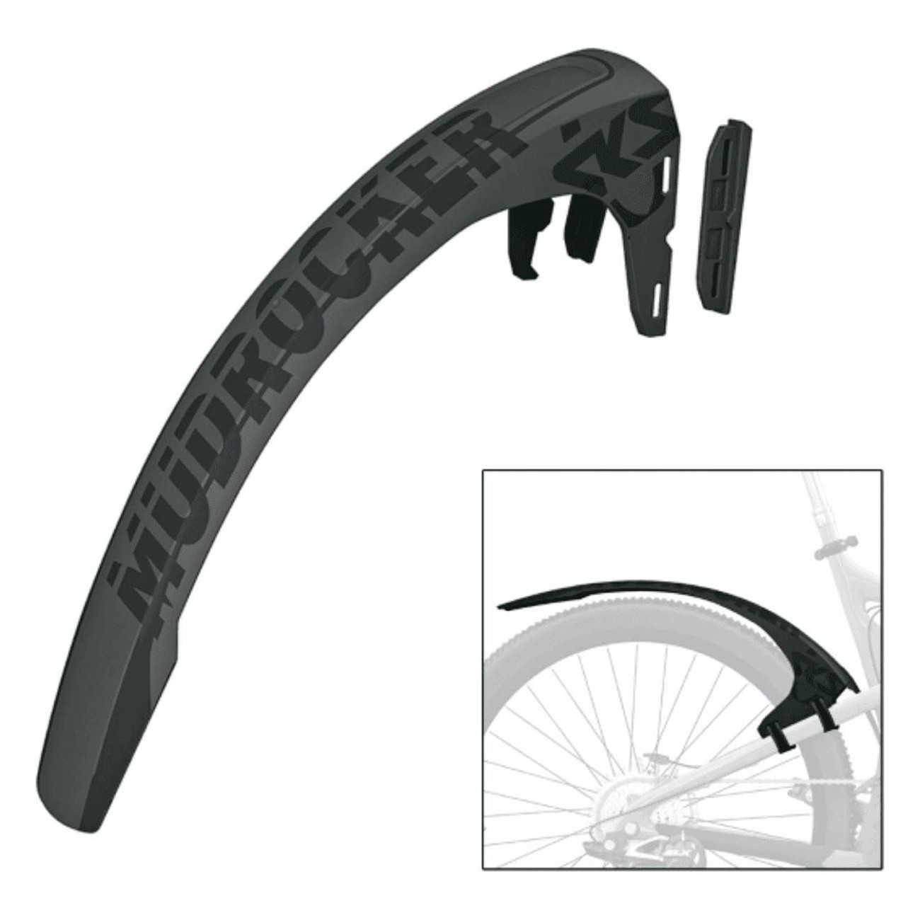 Guardabarros Trasero MTB Mudrocker Negro SKS para Ruedas 27,5-29 Pulgadas - 1