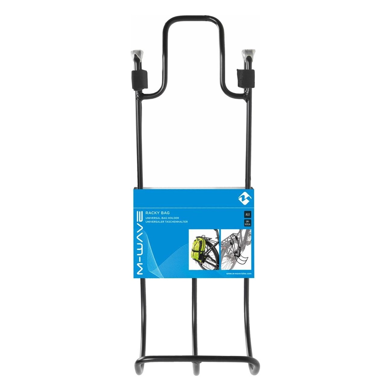 Universeller Gepäckträger Racky Bag aus schwarzem Aluminium - Max. 5 kg - 6