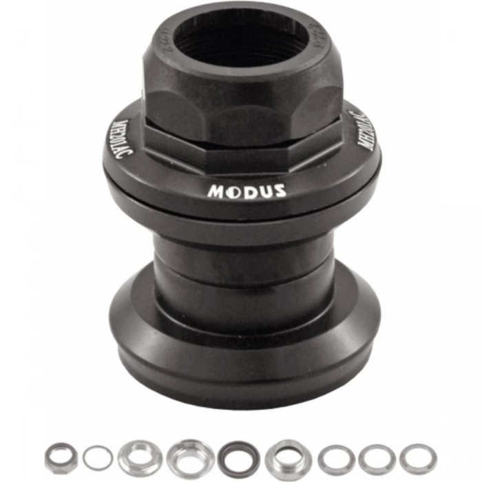 1' Threaded Headset in Black Aluminum with External Cups EC30/25.4 EC30/26 for Bike - 1