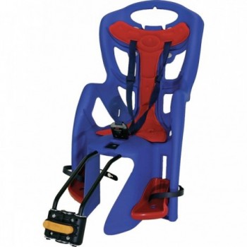 Light B Bike Seat for Kids up to 7 Years, Dark Blue/Red, 3-Point Safety Belt - 1