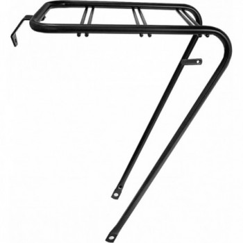 Black Steel Front Rack for 28' Bike with Side Light Mount - 1